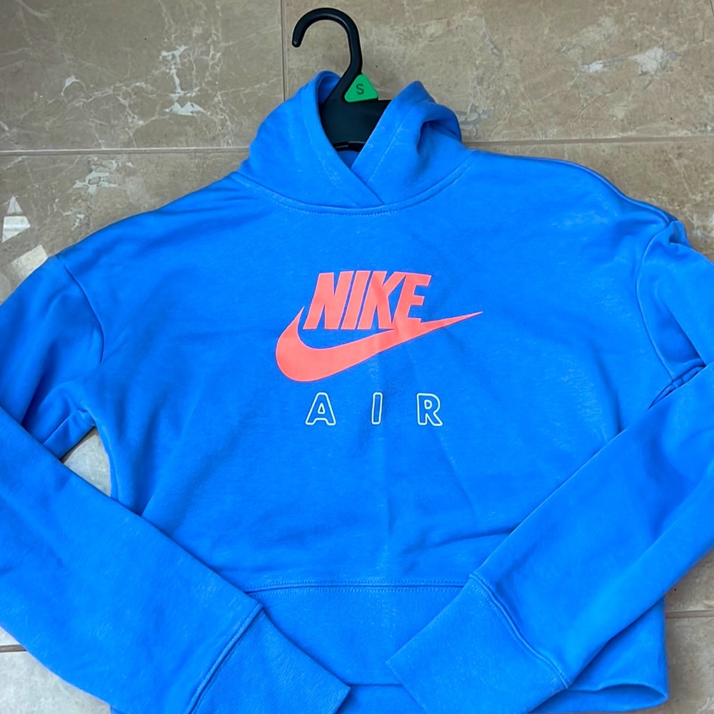 Nike air girls cropped blue hoodie